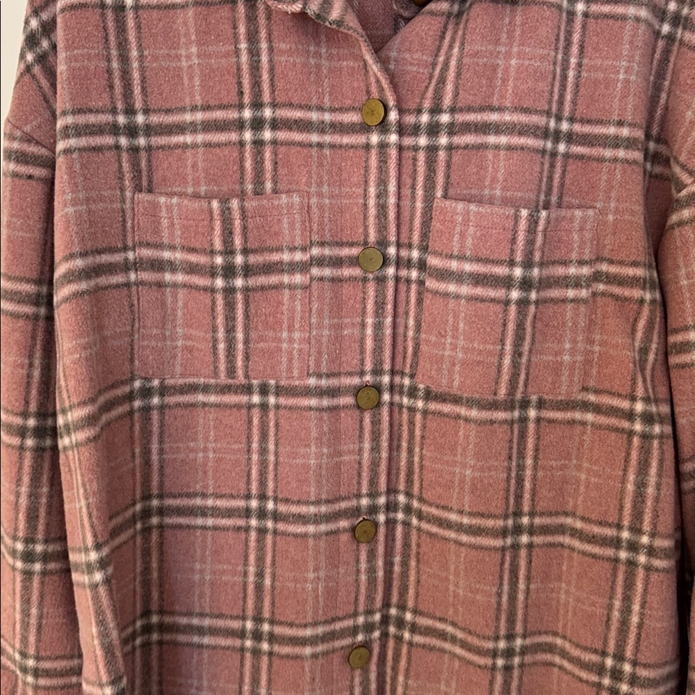Plaid Button-Up Shacket - image 3